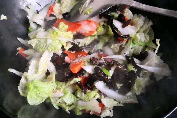 白菜木耳炒肉的做法图解5
