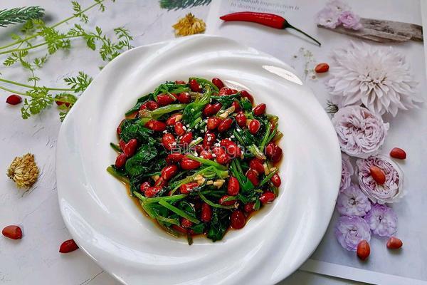 菠菜拌花生米的做法图解10