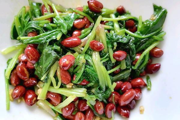 菠菜拌花生米的做法图解9