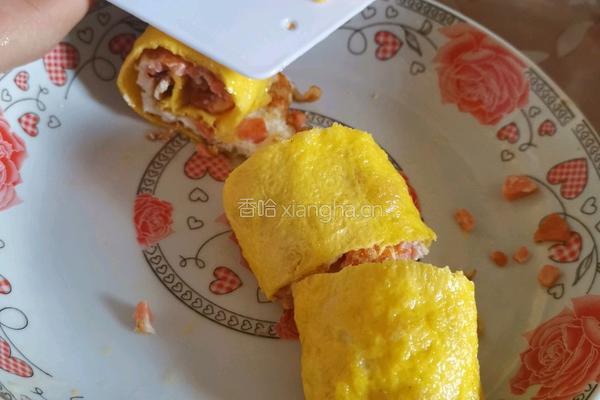 鸡蛋火腿卷的做法图解9