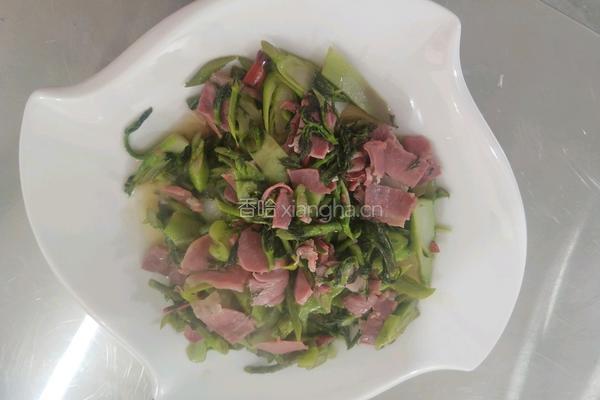 火腿炒刺老芽的做法图解11