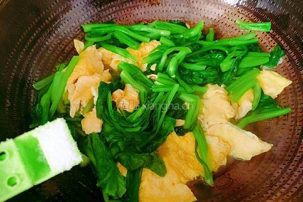 菜心炒鸡蛋的做法图解10