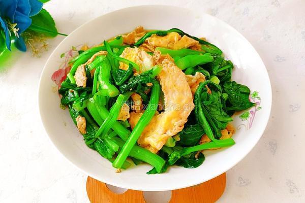 菜心炒鸡蛋的做法图解12
