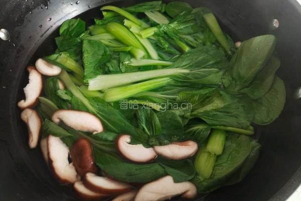 香菇炒油菜的做法图解3