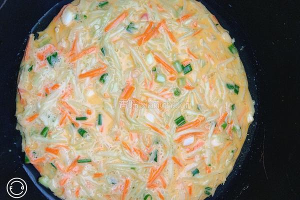 电饭锅黄瓜胡萝卜丝鸡蛋烙的做法图解9