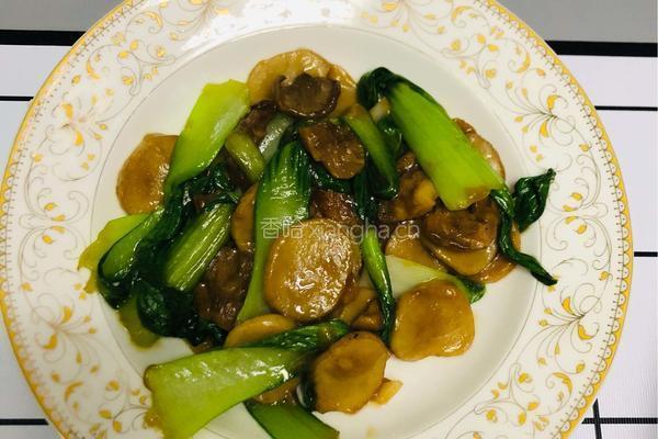 青菜炒元蘑的做法图解17