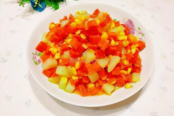 胡萝卜土豆炒玉米的做法图解13
