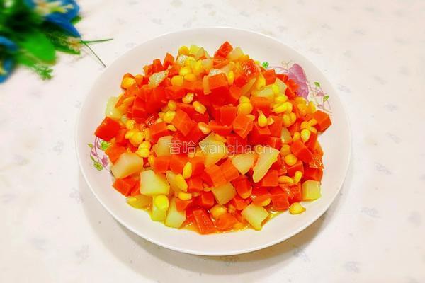 胡萝卜土豆炒玉米的做法图解14