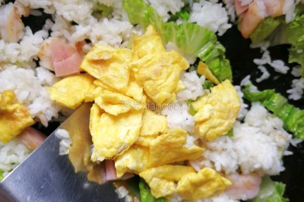 虾仁火腿蛋炒饭的做法图解8