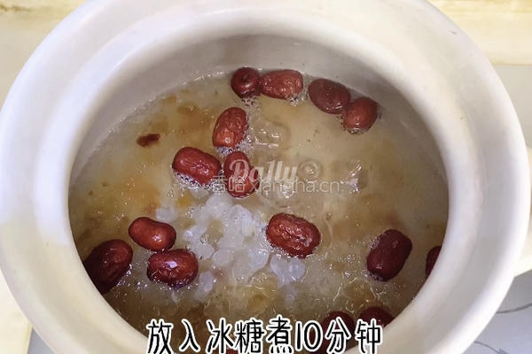 美容养颜，雪燕牛奶桃胶的做法图解5