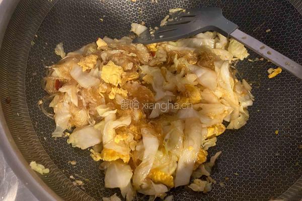 包菜粉丝炒蛋的做法图解13