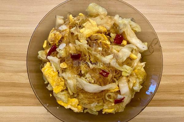 包菜粉丝炒蛋的做法图解14