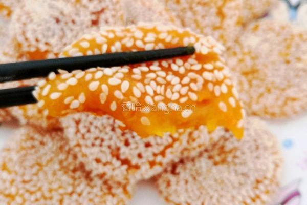 南瓜芝麻饼的做法图解12