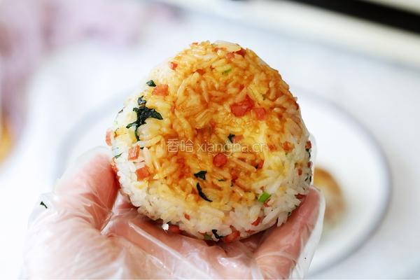 培根青菜烤饭团的做法图解16