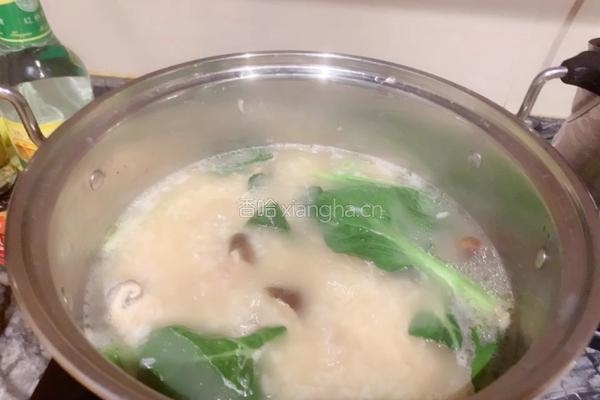 香菇青菜瘦肉粥的做法图解5