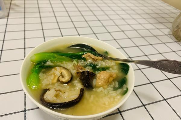 香菇青菜瘦肉粥的做法图解6