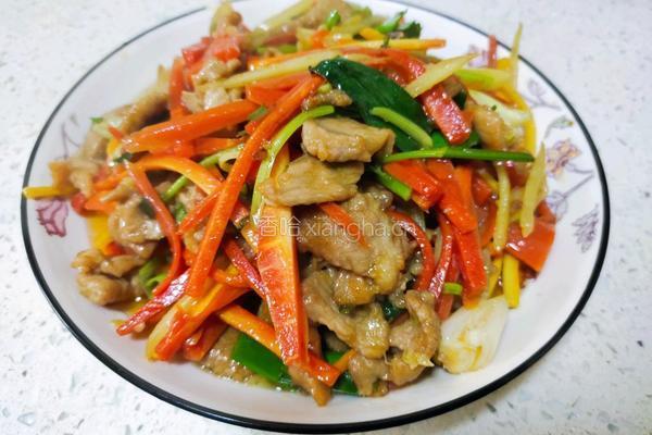 胡萝卜仔姜炒肉的做法图解8