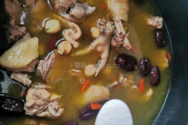 红枣莲子炖鸡汤的做法图解6