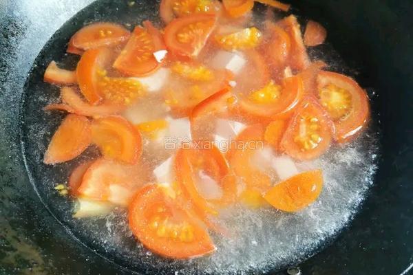 白豆腐番茄汤的做法图解4
