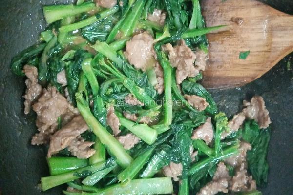芥兰炒牛肉的做法图解7