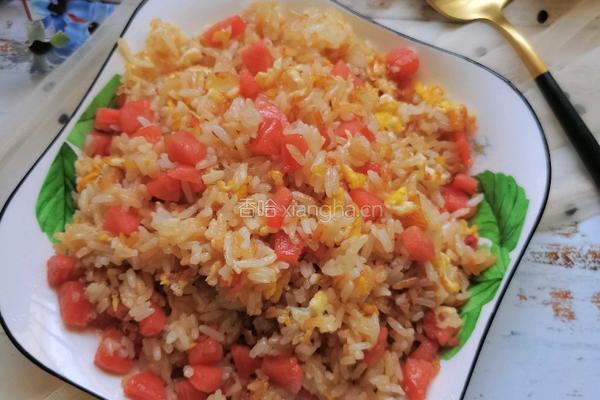 火腿肠蛋炒饭的做法图解12