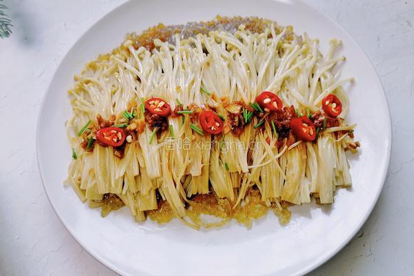 蒜蓉粉丝蒸金针菇的做法图解9