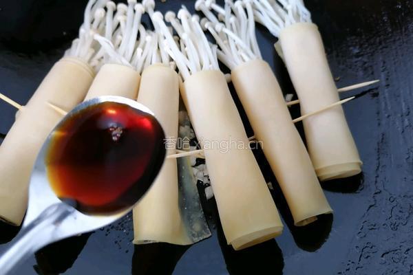豆皮金针菇卷的做法图解5