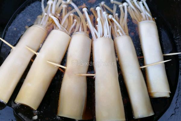 豆皮金针菇卷的做法图解7
