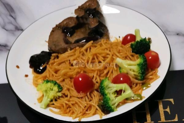 黑椒牛排意面的做法图解8