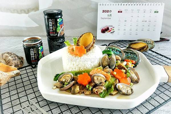 鲍鱼螺肉海鲜饭的做法图解13