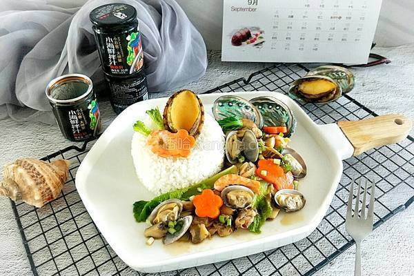 鲍鱼螺肉海鲜饭的做法图解14