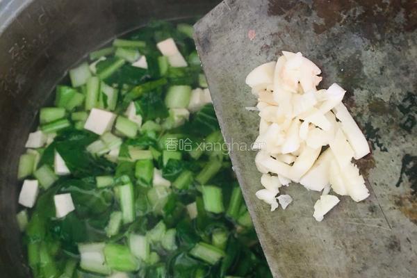 菜心豆腐羹的做法图解4