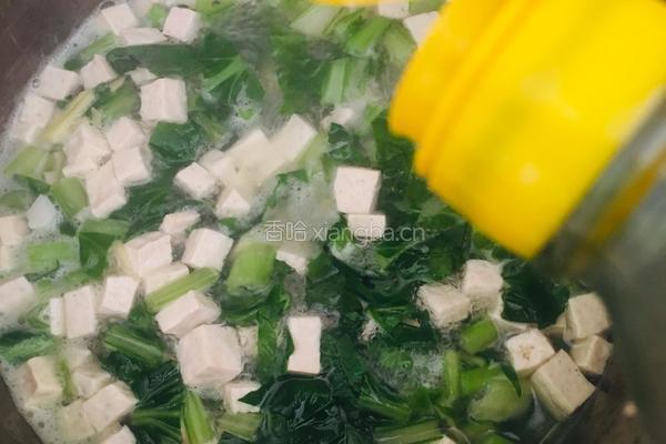 菜心豆腐羹的做法图解6