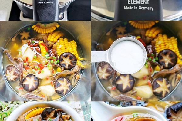 菌菇玉米筒子骨汤的做法图解3