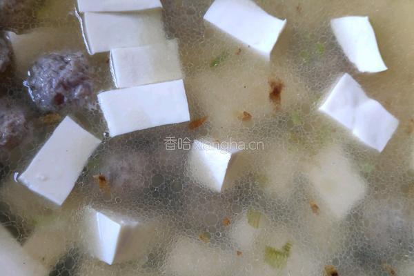 青菜肉丸豆腐汤的做法图解6