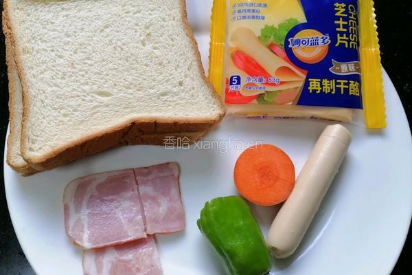 吐司培根披萨的做法图解1