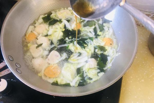 海菜鱼丸汤的做法图解5