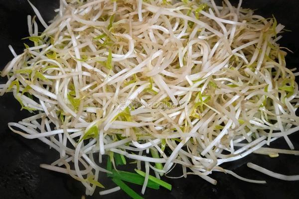 绿豆芽炒韭菜的做法图解2