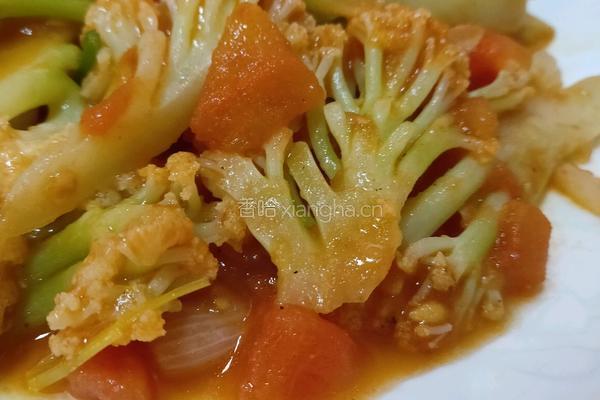 番茄炒花菜的做法图解6