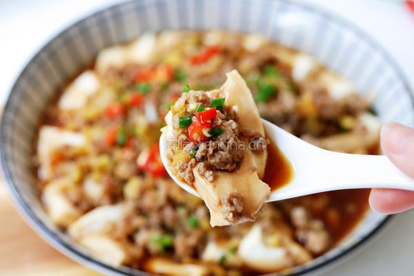 榨菜肉末蒸豆腐的做法图解17