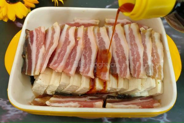 咸肉蒸卤豆腐的做法图解6
