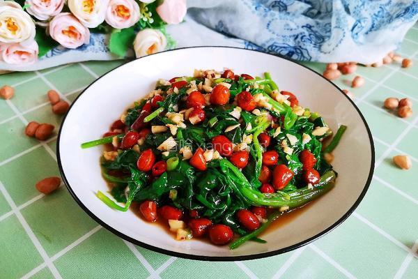菠菜拌花生米的做法图解17