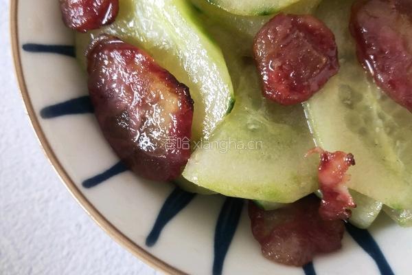 黄瓜炒腊肉的做法图解5