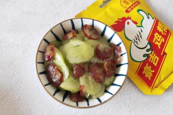 黄瓜炒腊肉的做法图解7