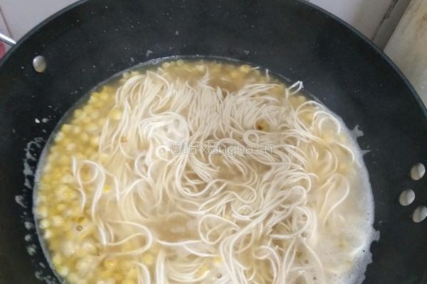 玉米豆腐汤面的做法图解7
