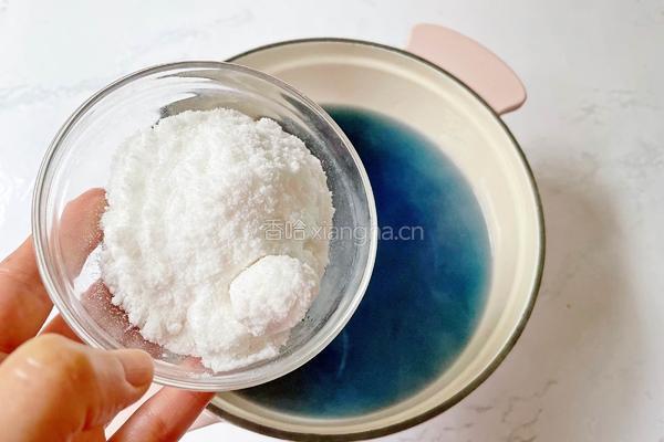 蝶豆花奶冻西米露的做法图解12