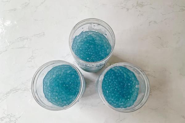 蝶豆花奶冻西米露的做法图解20