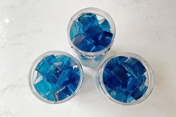 蝶豆花奶冻西米露的做法图解21