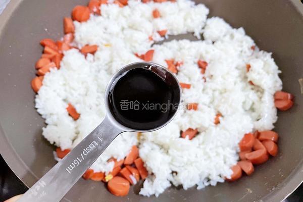 鸡蛋火腿炒饭的做法图解9