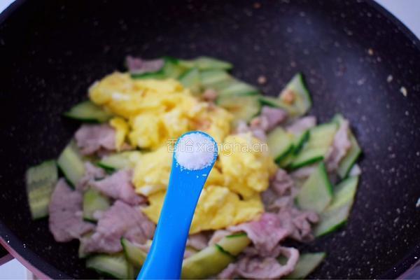 黄瓜鸡蛋炒肉片的做法图解14